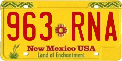 NM license plate 963RNA