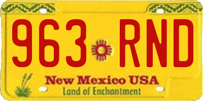 NM license plate 963RND