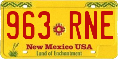 NM license plate 963RNE