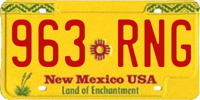 NM license plate 963RNG
