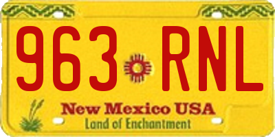 NM license plate 963RNL