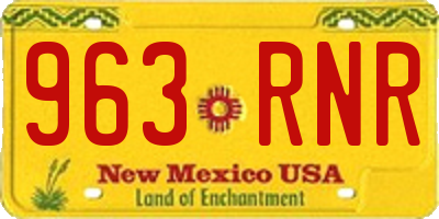 NM license plate 963RNR