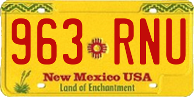 NM license plate 963RNU