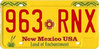 NM license plate 963RNX