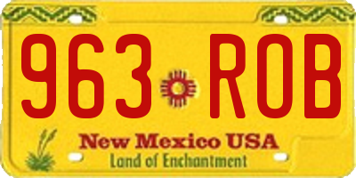 NM license plate 963ROB
