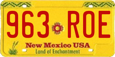 NM license plate 963ROE