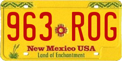 NM license plate 963ROG