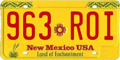 NM license plate 963ROI