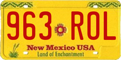 NM license plate 963ROL