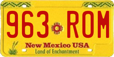 NM license plate 963ROM