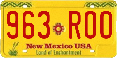 NM license plate 963ROO