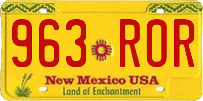 NM license plate 963ROR