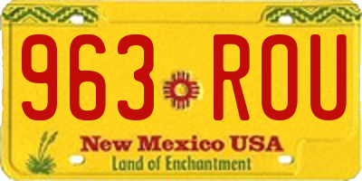 NM license plate 963ROU