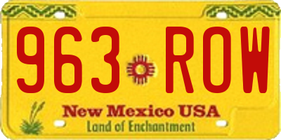 NM license plate 963ROW
