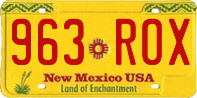 NM license plate 963ROX