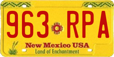 NM license plate 963RPA