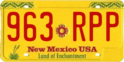 NM license plate 963RPP