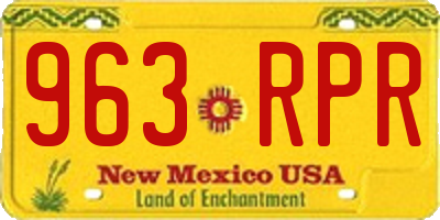 NM license plate 963RPR