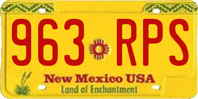 NM license plate 963RPS
