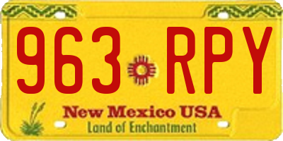 NM license plate 963RPY