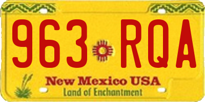 NM license plate 963RQA