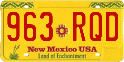 NM license plate 963RQD