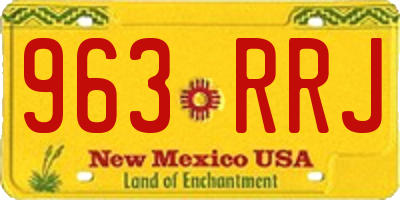 NM license plate 963RRJ