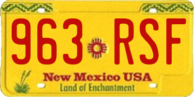 NM license plate 963RSF