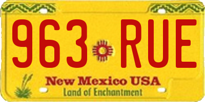 NM license plate 963RUE