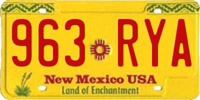 NM license plate 963RYA