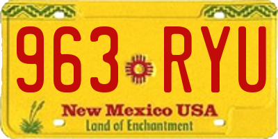 NM license plate 963RYU