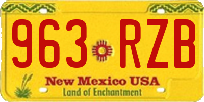 NM license plate 963RZB