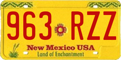 NM license plate 963RZZ