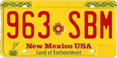 NM license plate 963SBM