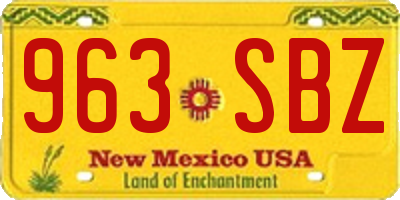 NM license plate 963SBZ