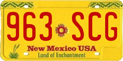 NM license plate 963SCG