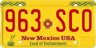 NM license plate 963SCO