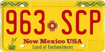 NM license plate 963SCP