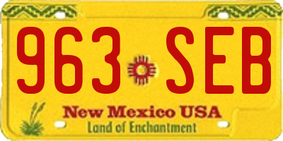 NM license plate 963SEB
