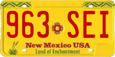 NM license plate 963SEI
