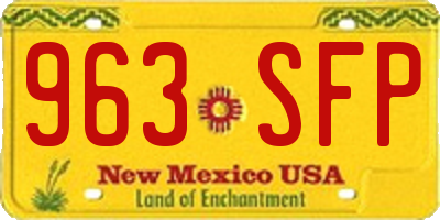 NM license plate 963SFP