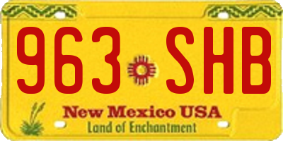 NM license plate 963SHB