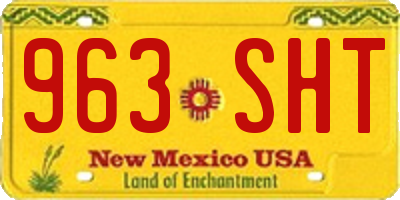 NM license plate 963SHT