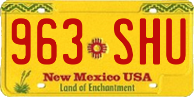 NM license plate 963SHU