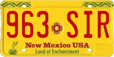 NM license plate 963SIR