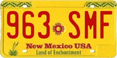 NM license plate 963SMF