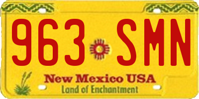NM license plate 963SMN