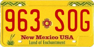 NM license plate 963SOG
