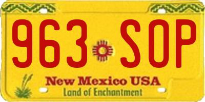 NM license plate 963SOP