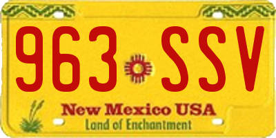 NM license plate 963SSV
